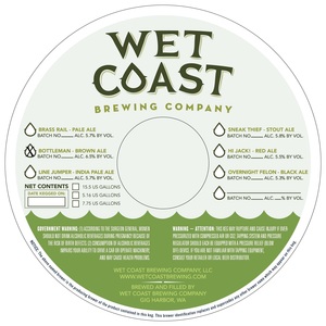 Wet Coast Brewing Company Bottleman Brown Ale September 2015