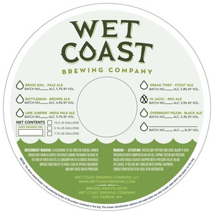 Wet Coast Brewing Company Hi! Jack Red Ale September 2015