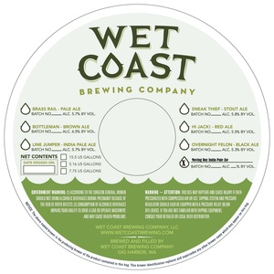 Wet Coast Brewing Company Moving Day India Pale Ale