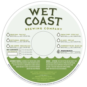 Wet Coast Brewing Company Moving Day India Pale Ale September 2015