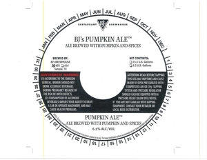 Bj's Pumpkin Ale September 2015