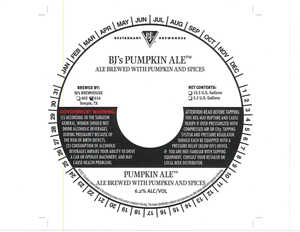 Bj's Pumpkin Ale September 2015