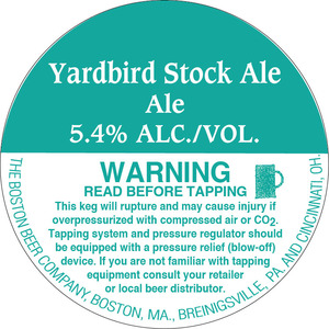 Yardbird Stock Ale September 2015
