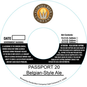 Florida Beer Company Passport 20