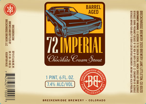 Breckenridge Brewery, LLC Barrel Aged 72 Imperial Chocolate Stout