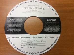 Third State Special Ale September 2015