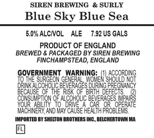 Siren Craft Brew Blue Sky Blue Sea