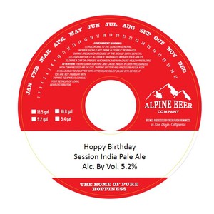Alpine Beer Company Hoppy Birthday