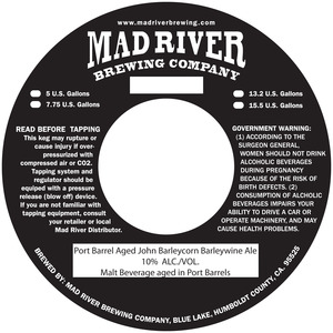 Mad River Brewing Company Port Barrel John Barleycorn