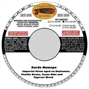 Cigar City Brewing Sardo Numspa September 2015