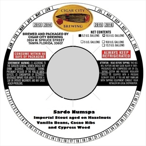 Cigar City Brewing Sardo Numspa September 2015