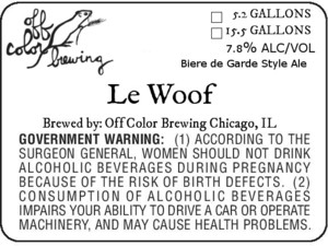 Off Color Brewing Le Woof