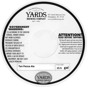 Yards Brewing Company Ten Pence Ale