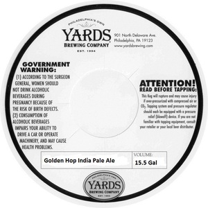 Yards Brewing Company Golden Hop India Pale Ale
