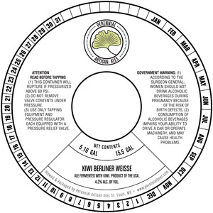 Perennial Artisan Ales Kiwi Berliner Weisse September 2015