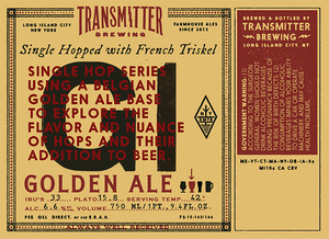 Transmitter Brewing G1 Single Hop Triskel September 2015