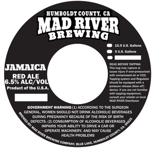 Mad River Brewing Company Jamaica Red