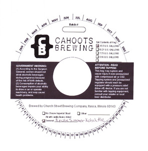 Cahoots Brewing Krule Summer September 2015