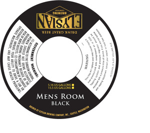 Elysian Brewing Company Mens Room Black