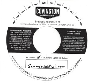 Covington Brewhouse LLC Sammy's Golden Lager September 2015