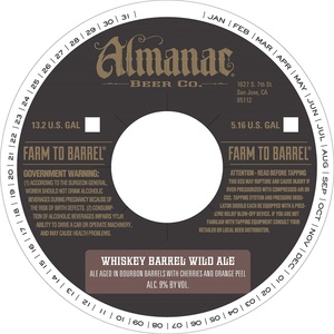 Almanac Beer Co. Whiskey Barrel Wild Ale