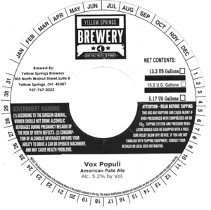 Yellow Springs Brewery Vox Populi September 2015