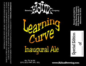 Hijinx Brewing Company Learning Curve Inaugural Ale