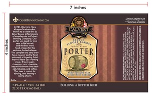 Calvert Brewing Company SeÑor Besos Porter