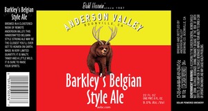 Anderson Valley Brewing Company Barkley's Belgian Ale October 2015