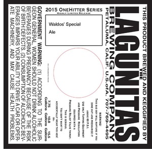 The Lagunitas Brewing Company Waldos Special September 2015