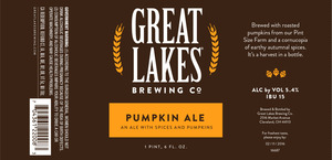 The Great Lakes Brewing Co. Pumpkin October 2015