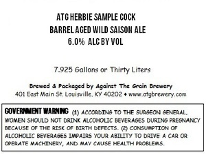 Against The Grain Brewery Atg Herbie Sample Cock October 2015