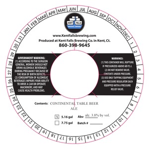 Kent Falls Brewing Company Continental Table Beer