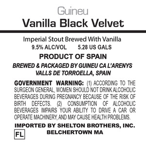 Guineu Ca L'arenys Vanilla Black Velvet October 2015