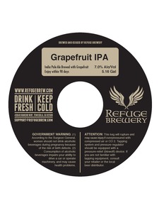 Refuge Brewery, Inc. Grapefruit IPA October 2015