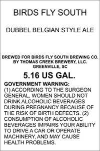 Birds Fly South Dubbel Belgian Style Ale October 2015