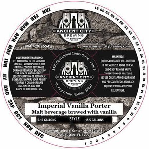 Ancient City Brewing Imperial Vanilla Porter October 2015