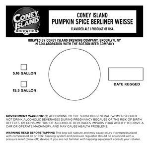 Coney Island Pumpkin Spice Berliner Weisse October 2015