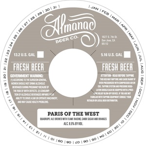 Almanac Beer Co. Paris Of The West October 2015