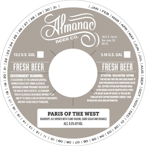 Almanac Beer Co. Paris Of The West