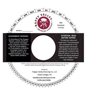 Headknocker Barleywine (ale) October 2015