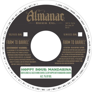 Almanac Beer Co. Hoppy Sour: Mandarina October 2015