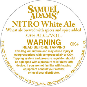 Samuel Adams Nitro White Ale October 2015