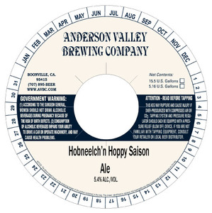 Anderson Valley Brewing Company Hobneelch'n Hoppy Saison October 2015