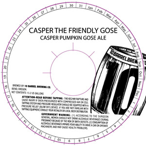 10 Barrel Brewing Co. Casper The Friendly Gose October 2015