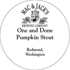 Mac & Jack's Brewing Company One And Done Pumpkin October 2015