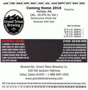 Grand Teton Brewing Coming Home October 2015