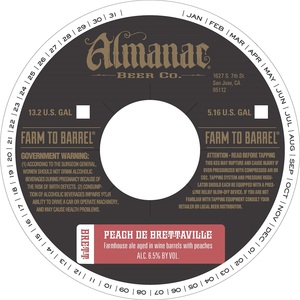 Almanac Beer Co. Peach De Brettaville October 2015
