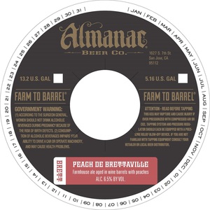 Almanac Beer Co. Peach De Brettaville