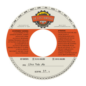 The Lost Borough Brewing Co. Citra Pale Ale October 2015
